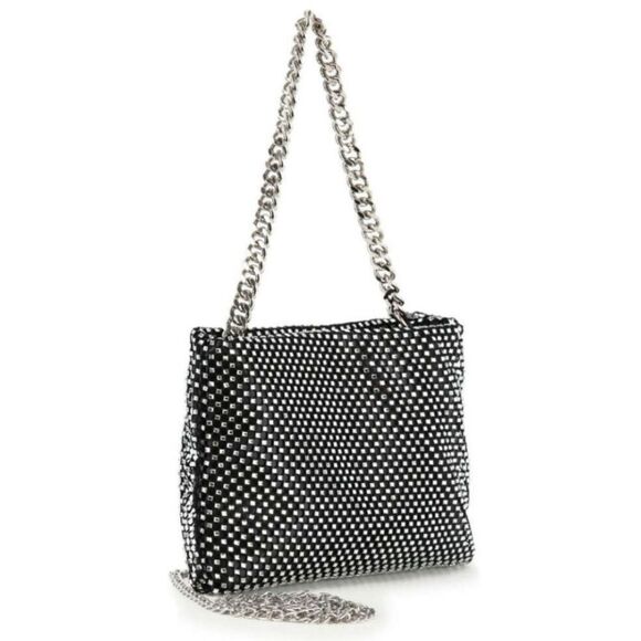 SALE Black And Silver Rhinestone Bling Evening Handbag Purse - Picture 2 of 7